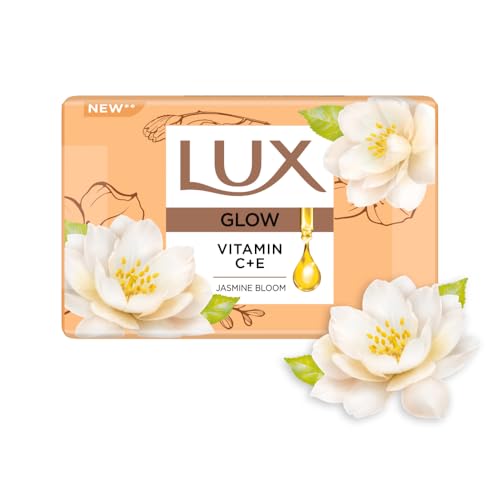 Lux Flaw-less Glow Bathing Soap infused with Vitamin C & E | For Superior Glow | 150g x 3