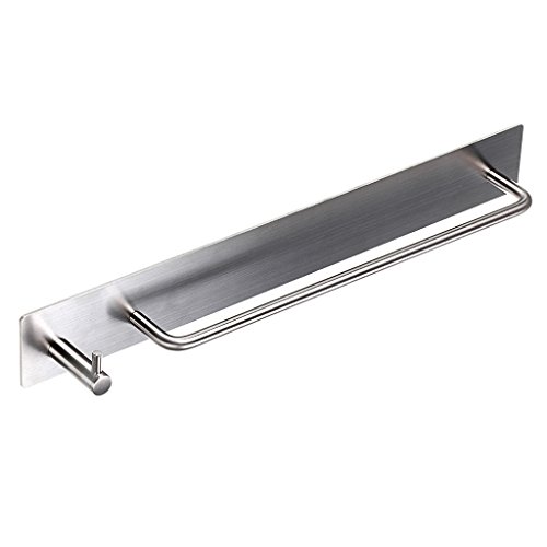 Sumnacon Towel Bar Rack with Hook, 13.38 Inch 3M Self Adhesive Stainless Steel
