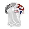 Union Jack Tshirt for Men British Flag Bunting Ve Day Polo Shirts England Rugby Cricket Shirts Funny GolfSummer Plus Size Short Sleeve Collared Button Down Poloshirt Muscle Tees White #2