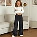 Wide Leg Pants for Kids Faux Denim Print Casual Elastic Waist Athletic Outdoor Sweatpants with Pockets for 7-16 Years