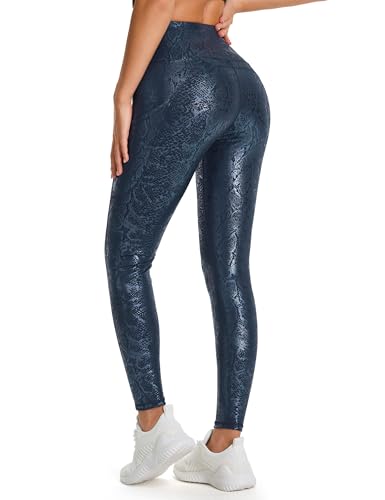 Image of THE GYM PEOPLE Thick High Waist Yoga Pants with Pockets, Tummy Control Workout Running Yoga Leggings for Women