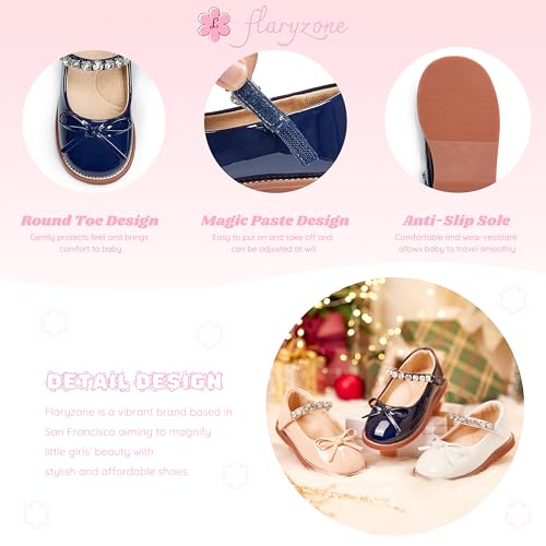 Image of Flaryzone Toddler Little Girl Mary Jane School Uniform Oxfords Flat Dress Shoes