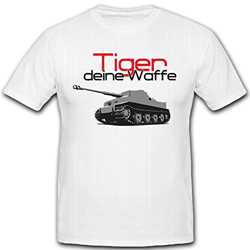 T-shirt Tiger Panzer PzKpfw VI WK 2 vêtement blanc homme taille XXL collection militaire