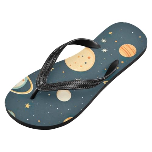 Space Planet Beach Summer Casual Flip Flop Sandals Non-Slip Quick Dry for Women Men 214B3019