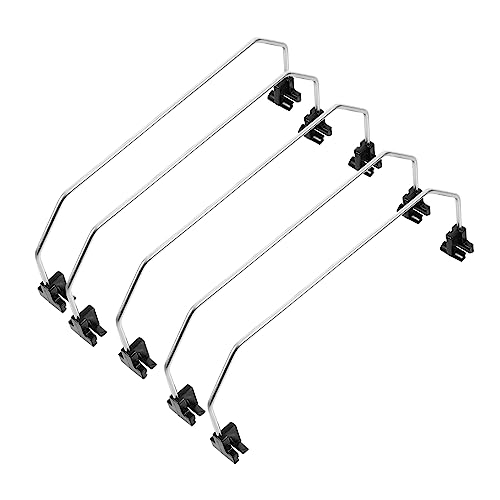 OFFSCH 1set Galvanized Iron Supermarket Shelf Divider Stable Storage Organizer for Kitchen Bedroom and Convenience Store for Classifying Seasoning Bottles Clothes and Sundries 5pcs