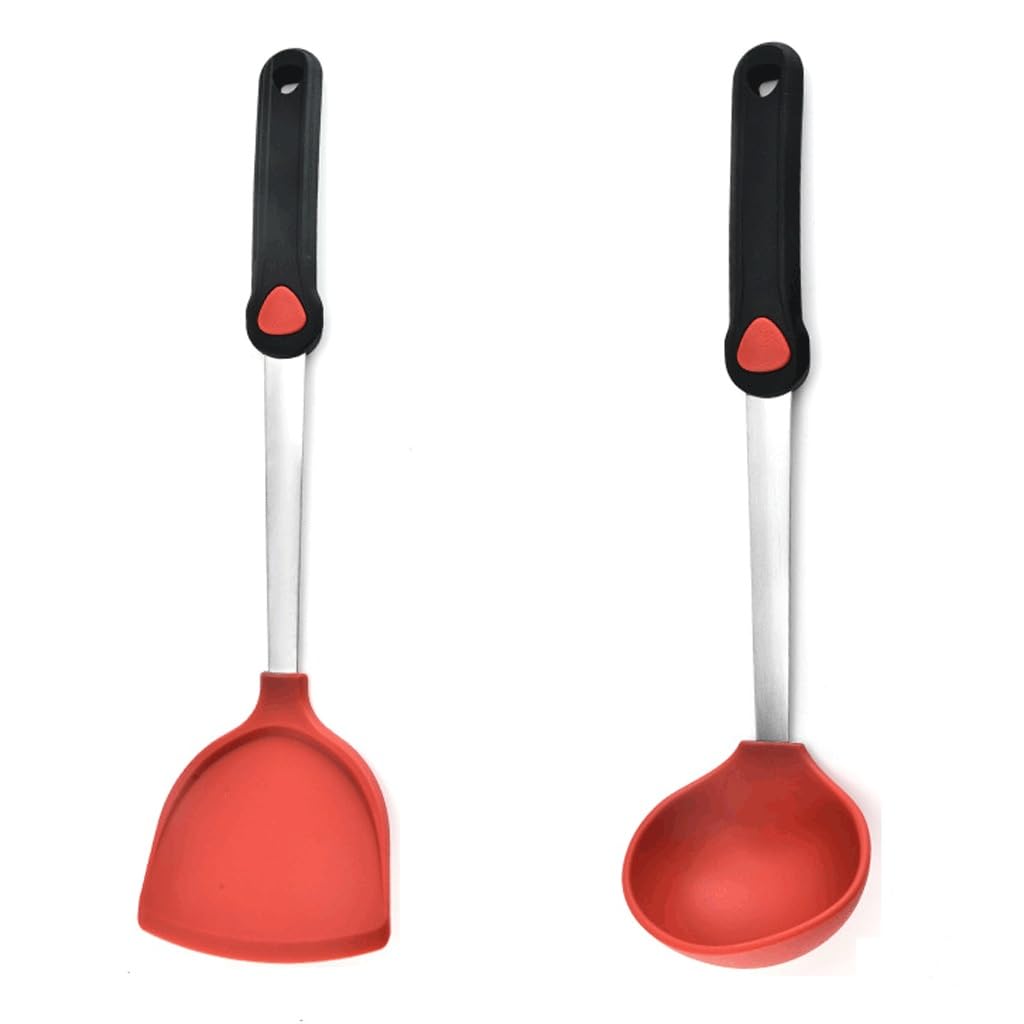 Set di utensili da cucina, utensili da cucina in silicone, utensili da cucina in silicone per uso alimentare, spatola in silicone, utensili da cucina con manico in legno, utensili da cucina