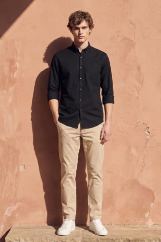Image of Allen Solly Men's Cotton Buttoned Down Shirt | Classic Fit, Soft Breathable Fabric, Smart Casual & Office Wear