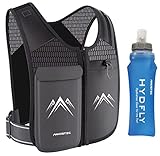 AMOSTEC Laufweste Handytasche Reflektorweste Laufgürtel mit Reißverschluss, 500ml Wasserflasche, Leicht & Wasserfest für Laufen, Fahrrad, Fitness, Herren & Damen, Entwickelt für Atmungsaktivität