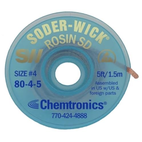 CHEMTRONICS 80-4-5 BRAID, DESOLDERING, ROSIN SD, 5FT (1 piece)