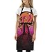 LDIYEU Puesta De Sol Rosa Flamenco Pájaro Schürze Küchenschürze Kochschürze mit 2 Taschen Verstellbarer Umhängeband Schürzen Latzschürze für Frauen Männer Chef Kellnerin