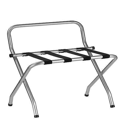 IDIMEX Porte-Valise Suite en métal Gris, Support-Bagages Accessoire de Chambre hôtel pour Sac de Voyage et Valise, Support Valise Pliable avec 1 Barre de...