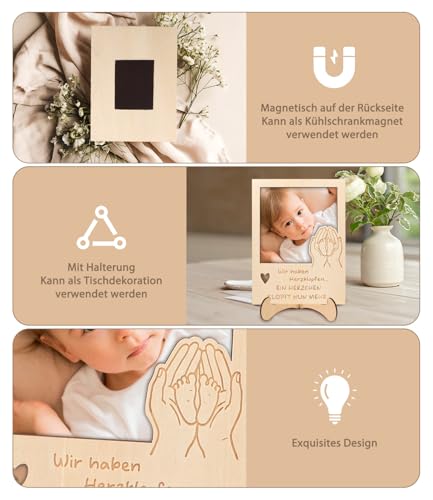 Giftota Trauzeugin Geschenk - Magnetischer Holz Bilderrahmen für Trauzeugin - Perfektes Foto Geschenk zu Geburtstag Hochzeit - Brautjungfer Fragen