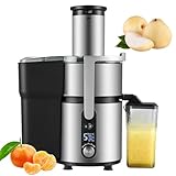 lilishangmao Exprimidor Centrífugo,Alta Retención De Nutrientes Y Alto Rendimiento De Jugo,Boca De 84mm De Ancho para Frutas Y Verduras Enteras Separación Eficaz De La Pulpa,Ajuste De 5 Velocidades