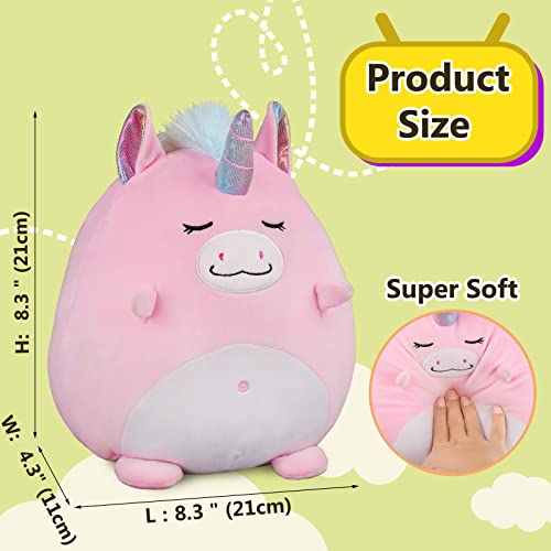 Marsjoy 8" Pink Unicorm Plush Pillow Toy Squishy Stuffed Animal Plushie Pillow Cute Unicorm Huggable Toy Kawaii Soft Cushion For Girl Kid Children's Day Birthdays Christmas #TOP4