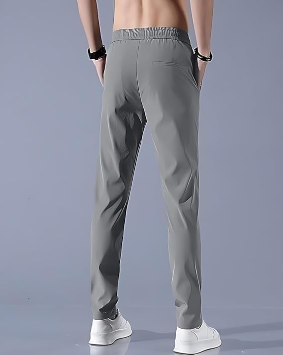 Image of Men's Lycra Solid Track Pants Combo Pack of 2