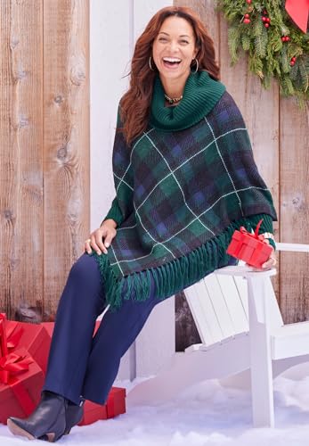 Catherines Women's Plus Size Fringe Poncho Duet3