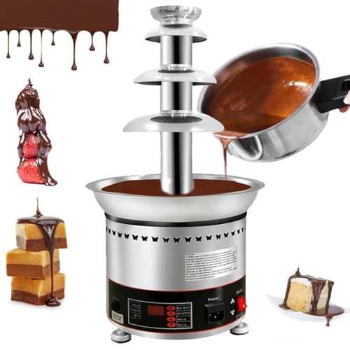 Chocolate Fountain,Chocolate Fondue Fountain,5 Tiers 9lbs Large Chocolate Waterfall Machine,Adjustable Temperature (86–302°f / 30–150°c) for Weddings, Parties,5tiers