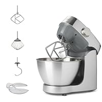 Kenwood KHC29.A0SI Impastatrice Planetaria Prospero+, Ciotola capiente in acciaio da 4,3L, Dotato di 3 utensili di miscelazione, Potenza 1000watt, Sistema di sicurezza, Piedini antiscivolo, Silver