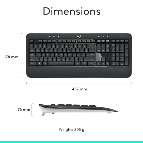 Logitech MK540 Full Size Advanced Wireless Keyboard and Mouse Combo - image 8