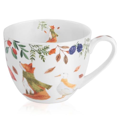 Autumn Forest Animal Bone China Mug