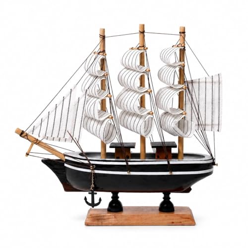 Image of Wooden Ship Showpiece - Show Pieces for Living Room, Antique Items for Home Decor, Elegant Show Piece for Home & Office, vastu Decorative Items (Small 16cm /6.2 Inches)