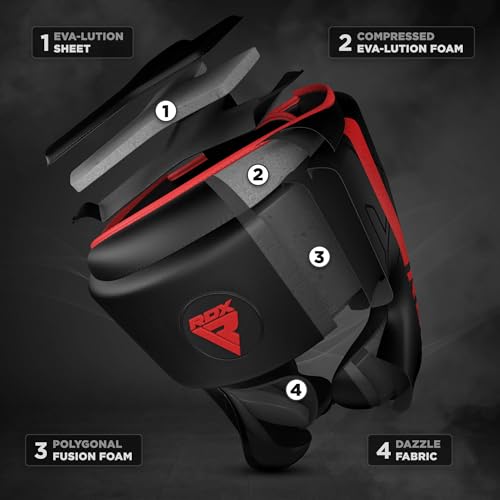 RDX Kopfschutz Boxen für Kickboxen, Kampfsport, MMA Training, Maya Hide Leder Kara Sparring Thaiboxen Kopfschützer, Boxhelm Krav MAGA Muay Thai, Karate und Taekwondo Headgear