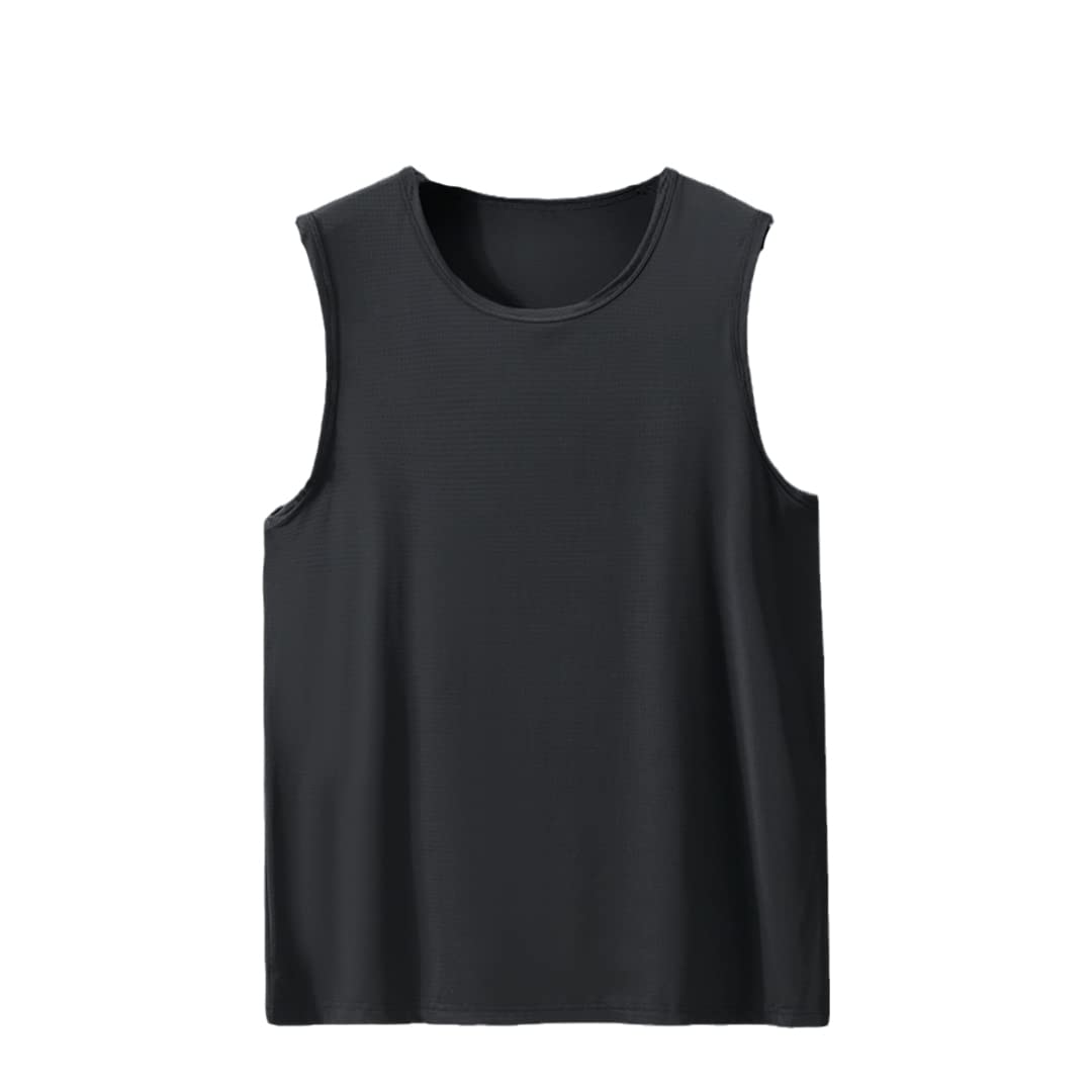Herren Loose Casual Ärmellose Weste Oversized Tank Tops, Schwarz , XXXXXXXXL