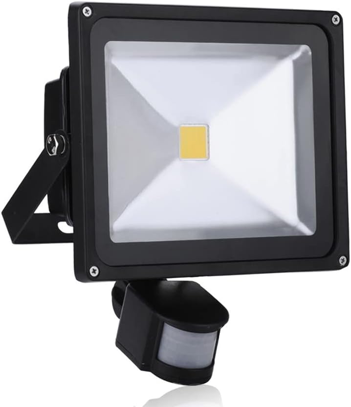 Mcitymall77 10W 20W 30W 50W 100W Watt LED PIR Floodlight with Security Motion Sensor Energy Saving Security Outdoor Waterproof Flood Lamp IP65,Cool White