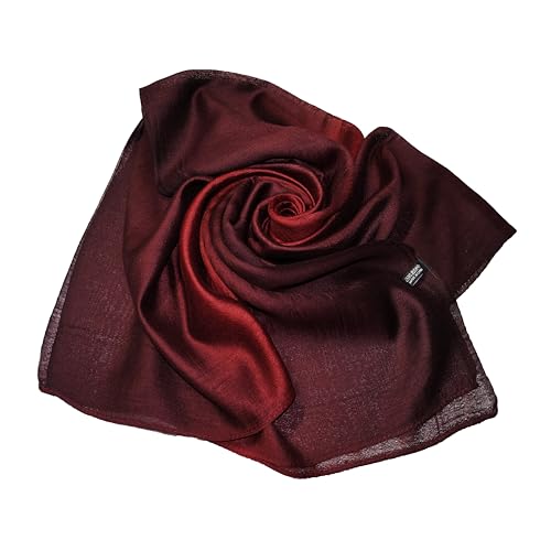 Cotton Silk Scarf Elegant Soft Wraps Color Shade Scarves for Women all year round