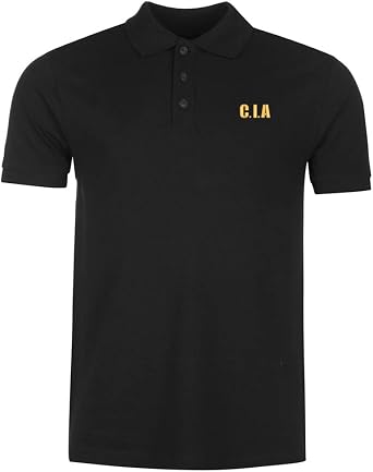 Polo Shirts for Men CIA Embroidered Short Sleeve Mens Polo Shirts