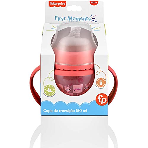 Copo De Transição First Moments + Bico Extra + Alça Removível - 150 Ml - Rosa Bubblegum Fisher Price