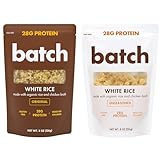 Batch – Organic Protein Rice with Collagen – 28g Protein per Bag, Ready in 90 Seconds, Microwavable Long-Grain White Rice, Grass-Fed Bovine Collagen, Gluten-Free, Made in USA – Mix and Match (2 Pack)