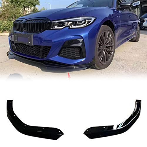 Aileron lèvre pare-chocs avant BMW G20 G28 noir brillant, splitter spoiler Série 3 2019 2020 PP