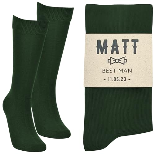 Socks with Custom Sock Kraft Paper Label - Personalized Groomsmen Gift for Wedding Day