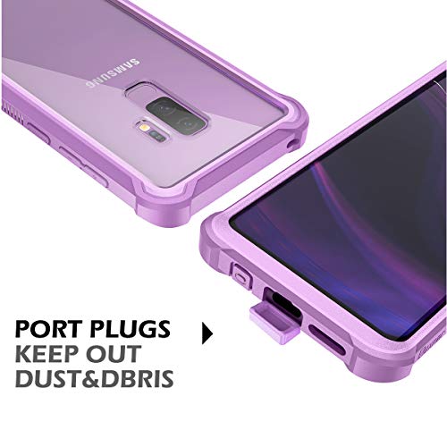 Coque Samsung S9 Plus Dexnor antichoc violette avec protection d'écran intégrée