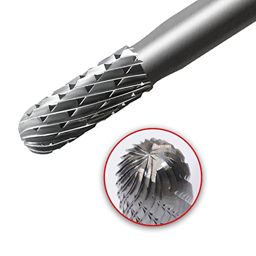 HAUTMEC Tungsten Carbide Rotary Burr Bit YG6, 1/4" Shank Double Cut Die Grinder Bit - Image 3