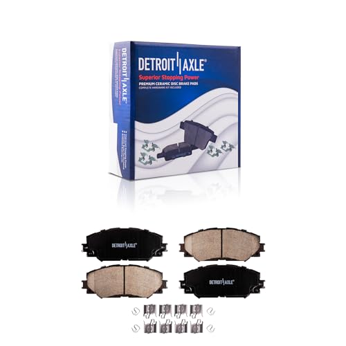 Image of Detroit Axle - Brake Kit for 2008-2015 Scion xB Drilled & Slotted Disc Brake Rotors 2009 2010 2011 2012 2013 2014 Ceramic Brakes Pads Front & Rear Replacement
