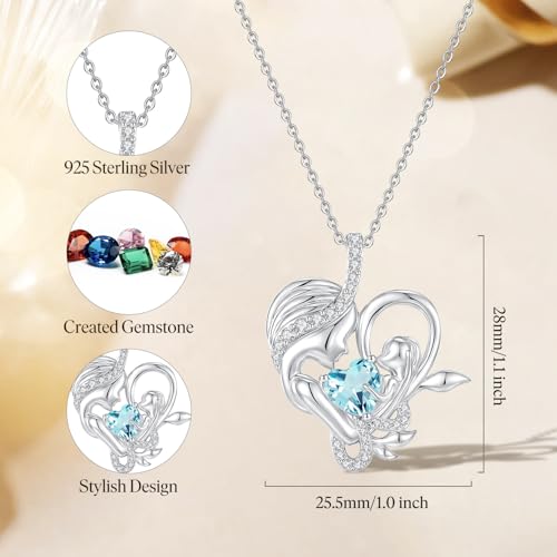 FANCIME Birthstone Mother & Child Heart Necklace - Tree of Life Pendant I Love You Mom Jewelry Gift for Mom, Grandmother, Wife, 16"+2" Chain, Symbol of Love & Eternal Bond2