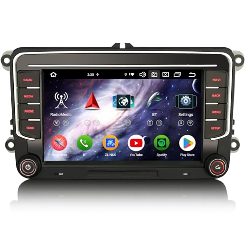7 inch 4GB+64GB Android 14 Car Stereo 2 din Head Unit for VW Amarok Crafter Caddy Polo 6R Skoda Yeti Transporter T6 Support Wireless Carplay Android Auto DSP Bluetooth Wifi 8-Core