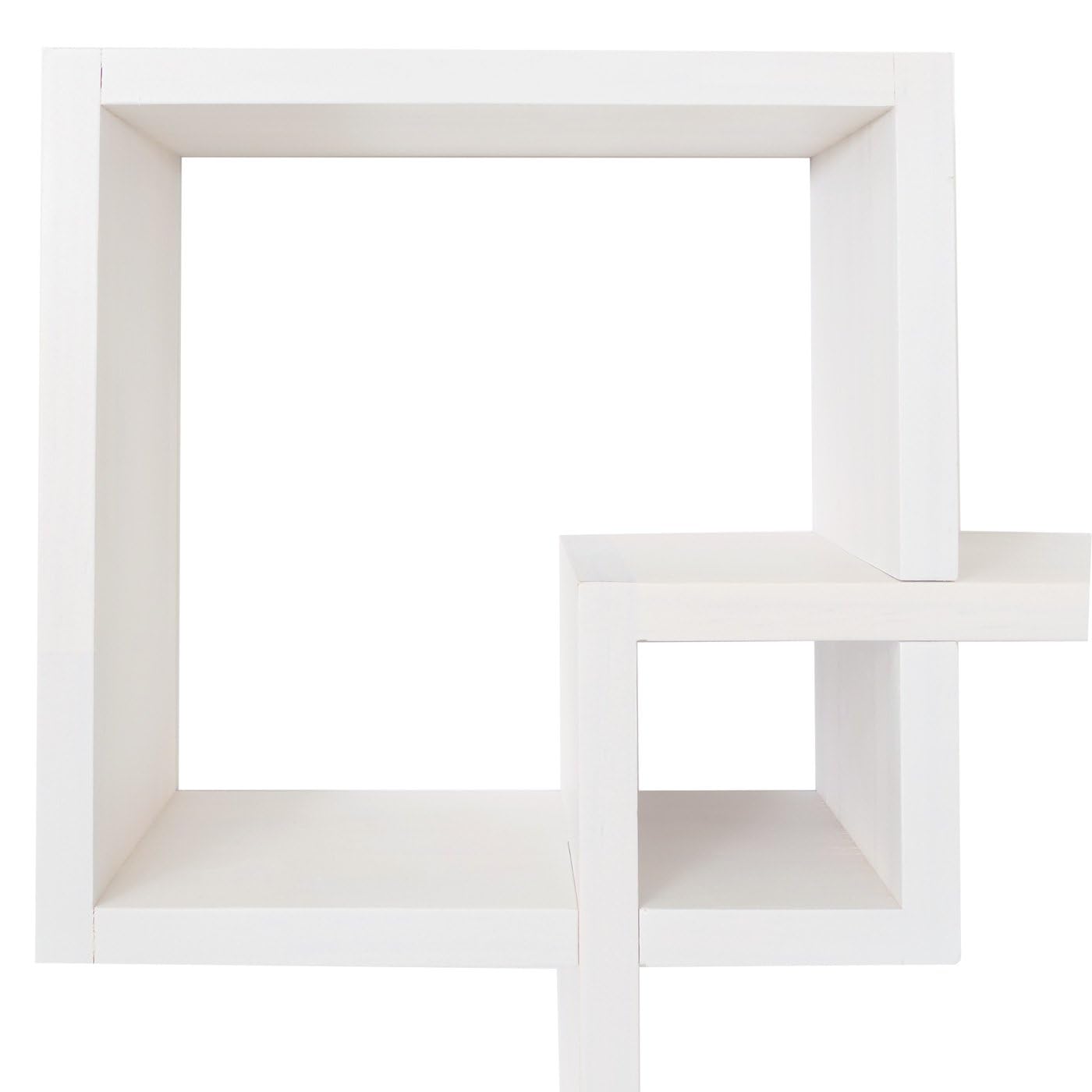 Mendler Regał ścienny HWC-P23, regał wiszący, FSC® - biały | Dekoracja ścienna, regał wiszący, regał w kształcie kostki, regał designerski, 4 półki