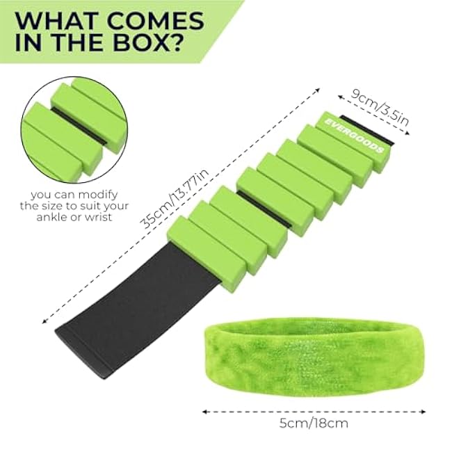 Wrist and Ankle Weights for Women and Men, Set of 2 (1lb Each) Wrist Weights with Sweatband, Adjustable Strap Leg Weights Perfect for Yoga, Pilates, Dance, Pool Workouts, and Jogging