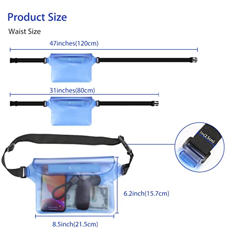 Syncwire Waterproof Pouch Bag with Adjustable Waist Strap (2 Pack) - IP68 Waterproof Waist Bag Screen Touchable Dry Bag with Adjustable Belt for Beach, Swimming, Boating, Fishing, Hiking, etc - Image 7