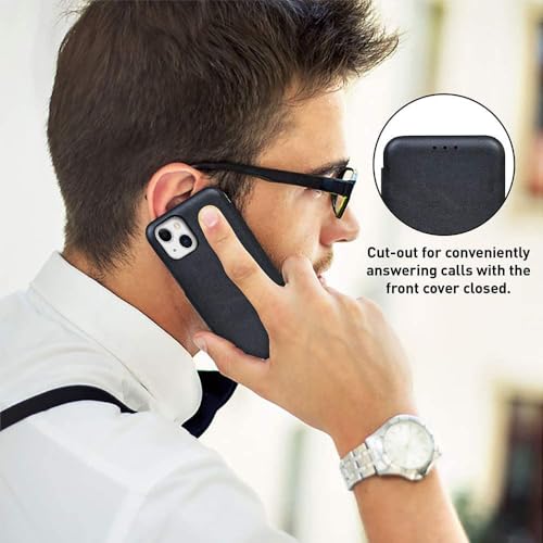 Image of Vegan Leather Wallet Case for Google Pixel 10 Pro XL, Premium PU Flip Cover with Card Slot, Magnetic Closure, Kickstand, Slim Durable Design, Privacy Protection - Black