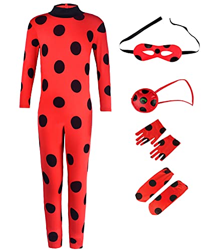 viviwo Girls Costume Beetle Dress Up Jumpsuit Suit for Kids Birthday Party 6-7 Years