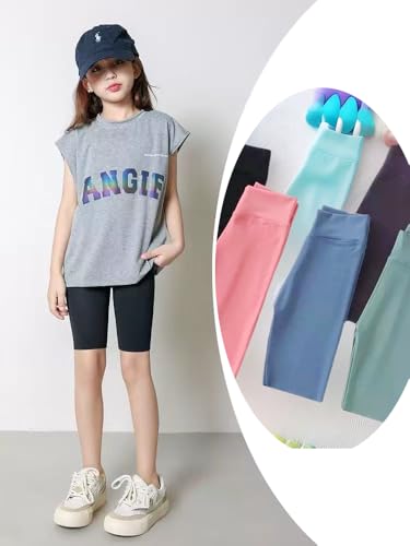 Girls Leggings Knee-Length Shorts for Bike Ride Yoga Running2