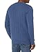 Amazon Essentials Men's Crewneck Cable Cotton Sweater, Blue Heather, Large