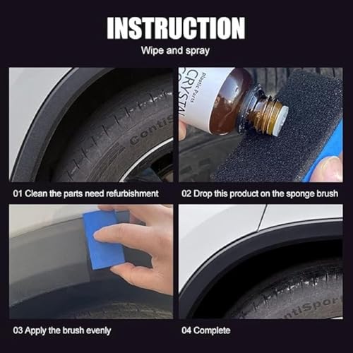 Image of BELLOX Crystal Coating for Car Bike Plastic Parts | 30ml PVC Restorer for Car Revitalizing Coating Agent | Car Maintenance Dashboard Plastic Parts | Crystal Coating Cleaner Polish Shining Accessories