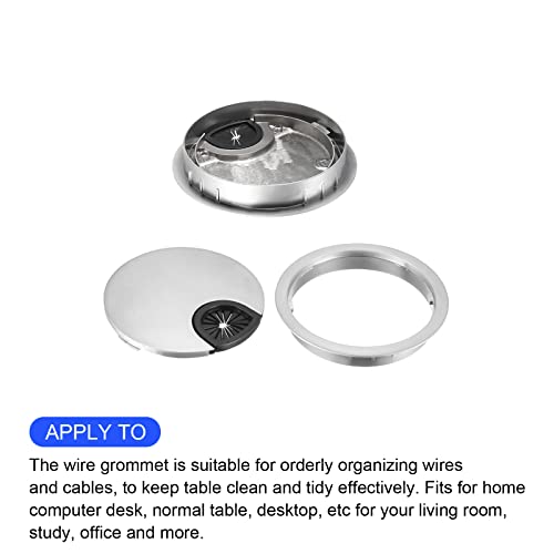 METALLIXITY Cable Cord Grommet (80mm/3.15") 2Pcs, Zinc Alloy Round Cable Hole Cover Wire Organizer - Image 4