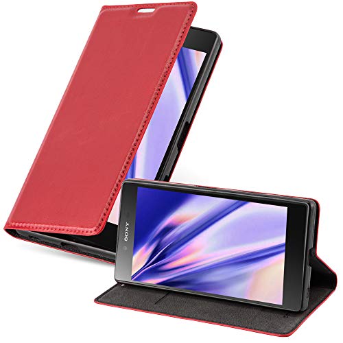 cadorabo Coque pour Sony Xperia Z5 en Rouge DE Pomme - Housse Protection avec Fermoire Magnétique, Stand Horizontal et Fente Carte - Portefeuille Etui Poche...