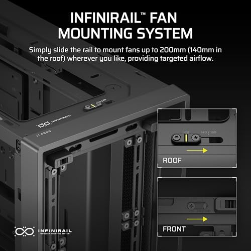 CORSAIR FRAME 4000D Modular Mid-Tower ATX PC Case – High Airflow, InfiniRail™ Fan Mounting System, Dual 360mm Radiator Support, ASUS BTF, MSI Project Zero, Gigabyte Project Stealth – Black - Image 5